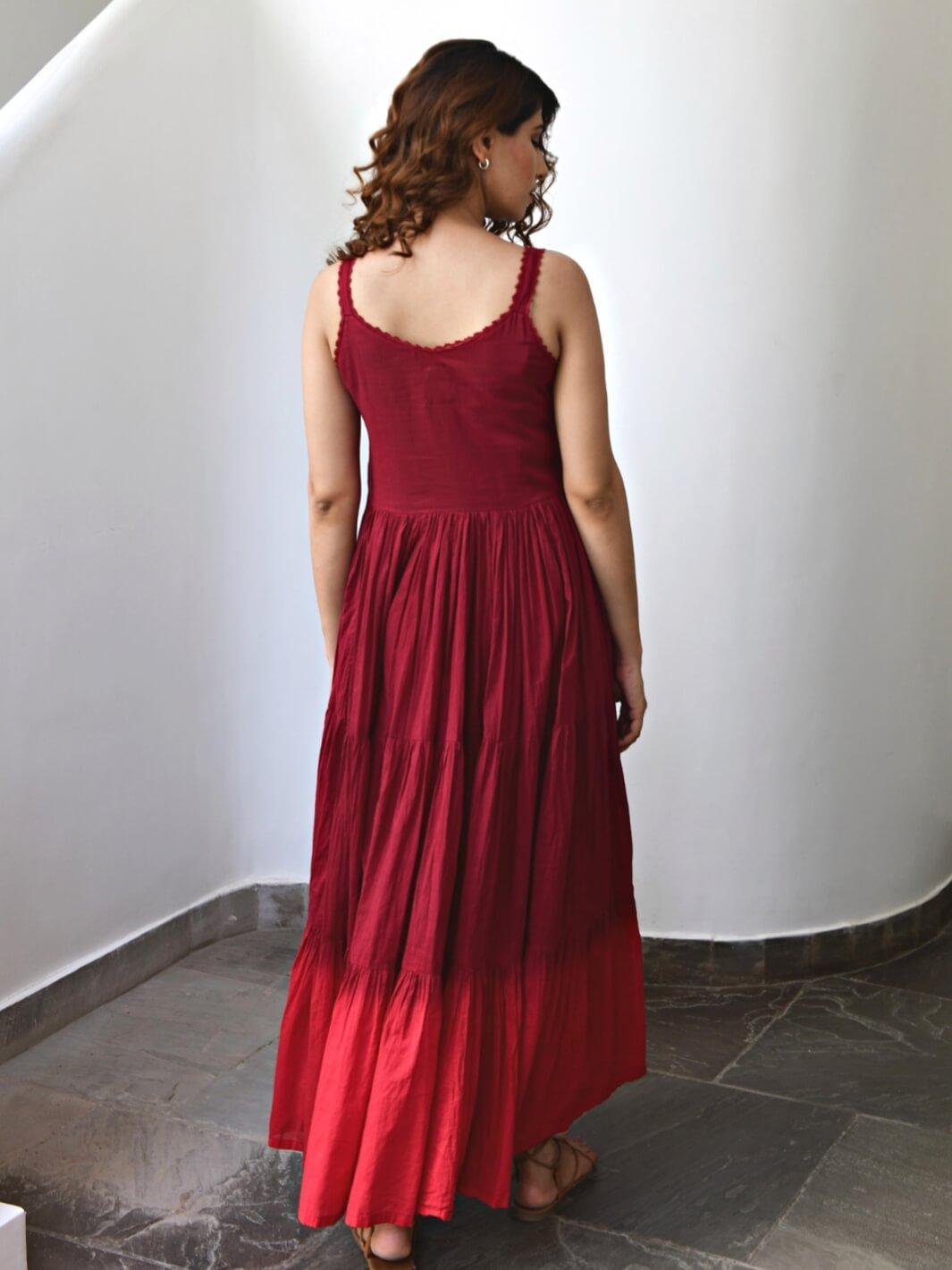 Wine Sleeveless Cotton Voile Maxi Dress MoonTara Wine Sleeveless Cotton Voile Maxi Dress MoonTara